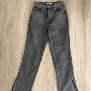 Pacsun Gray Slit Dad Jeans